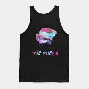 Fox Colorful Stay Playful, Cute Pouncing Foxy Graphic Tank Top